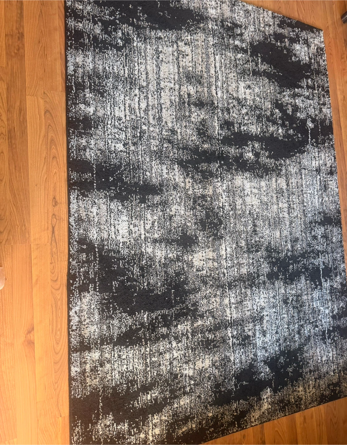 Abstract Black and White Area Rug - photo 3