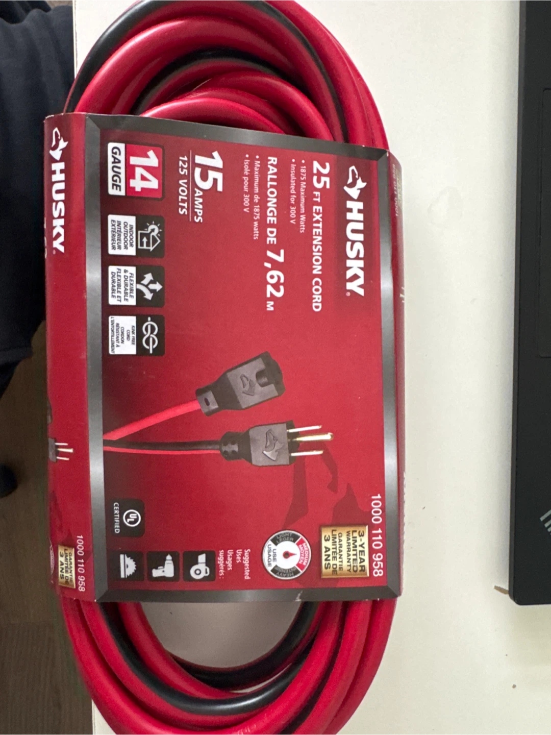 Husky 25 FT 14 Gauge 15 AMP Extension Cord