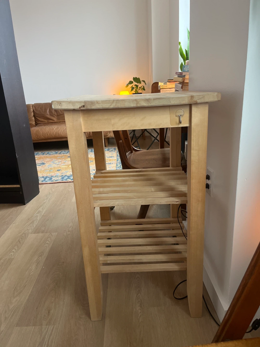 Ikea Wooden Kitchen Cart with Shelves and Wheels - photo 3