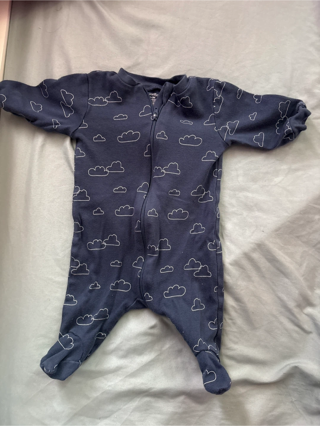 George Baby Sleepsuit 0-3 months Navy Clouds