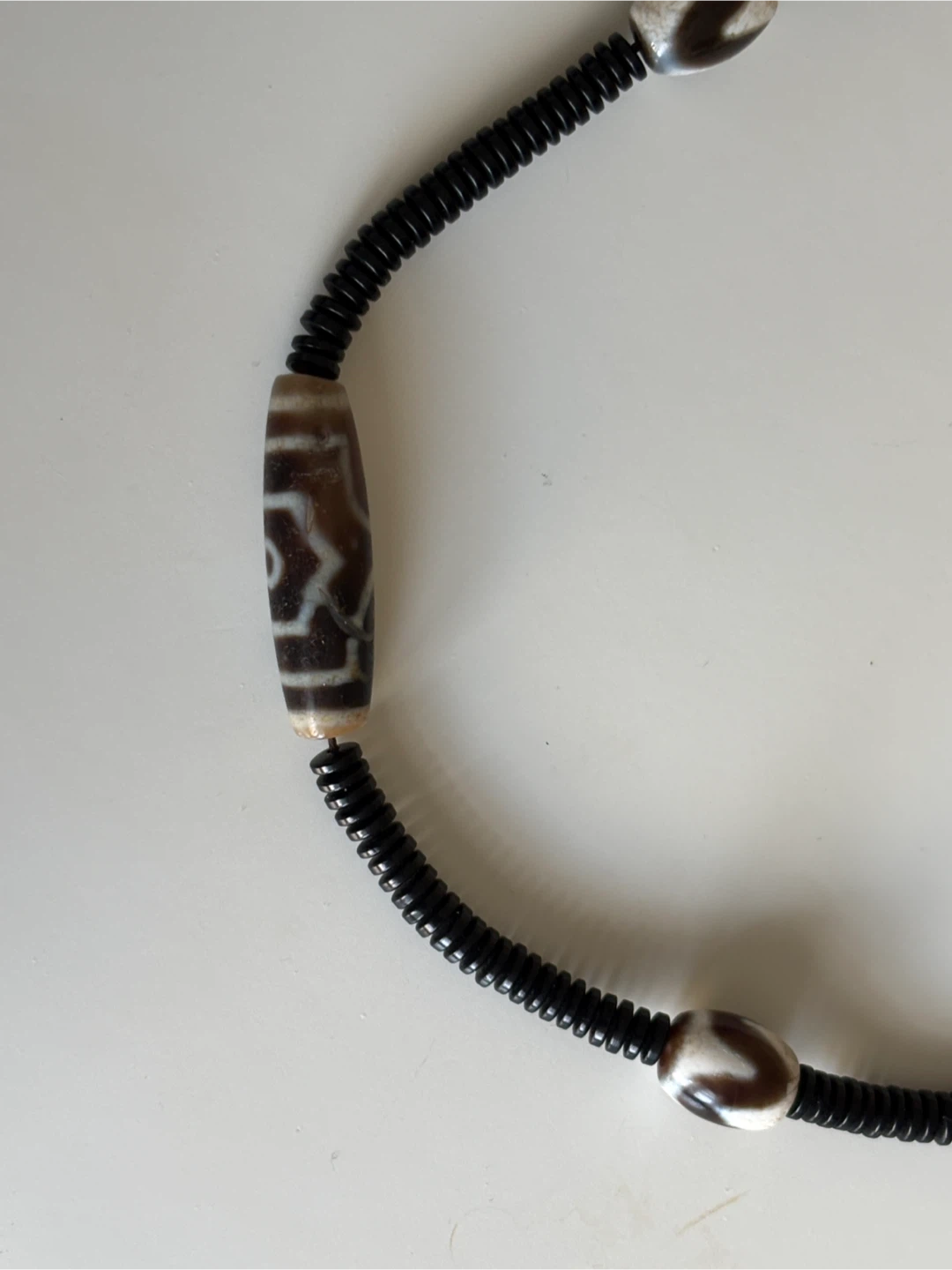 Dzi Bead Bracelet with Black Cord - photo 4