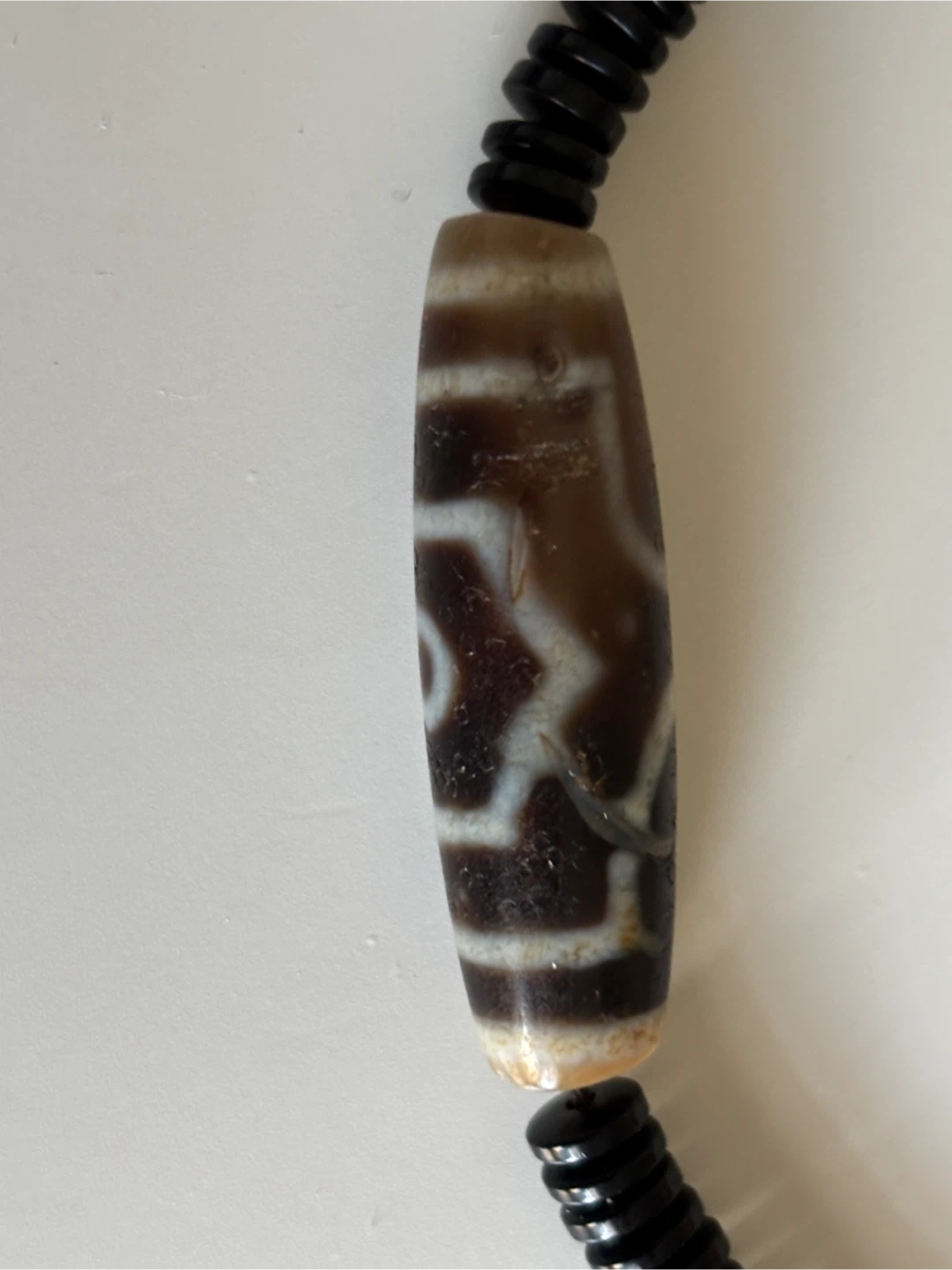 Dzi Bead Bracelet with Black Cord
