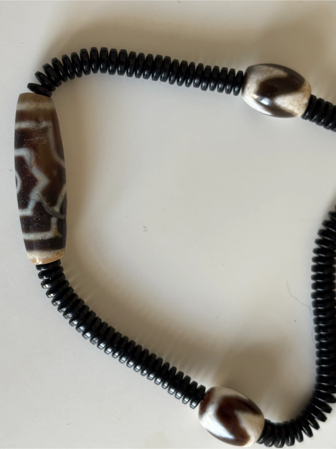Dzi Bead Bracelet with Black Cord - photo 2