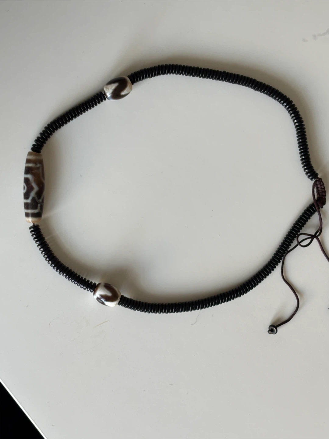 Dzi Bead Bracelet with Black Cord - photo 3