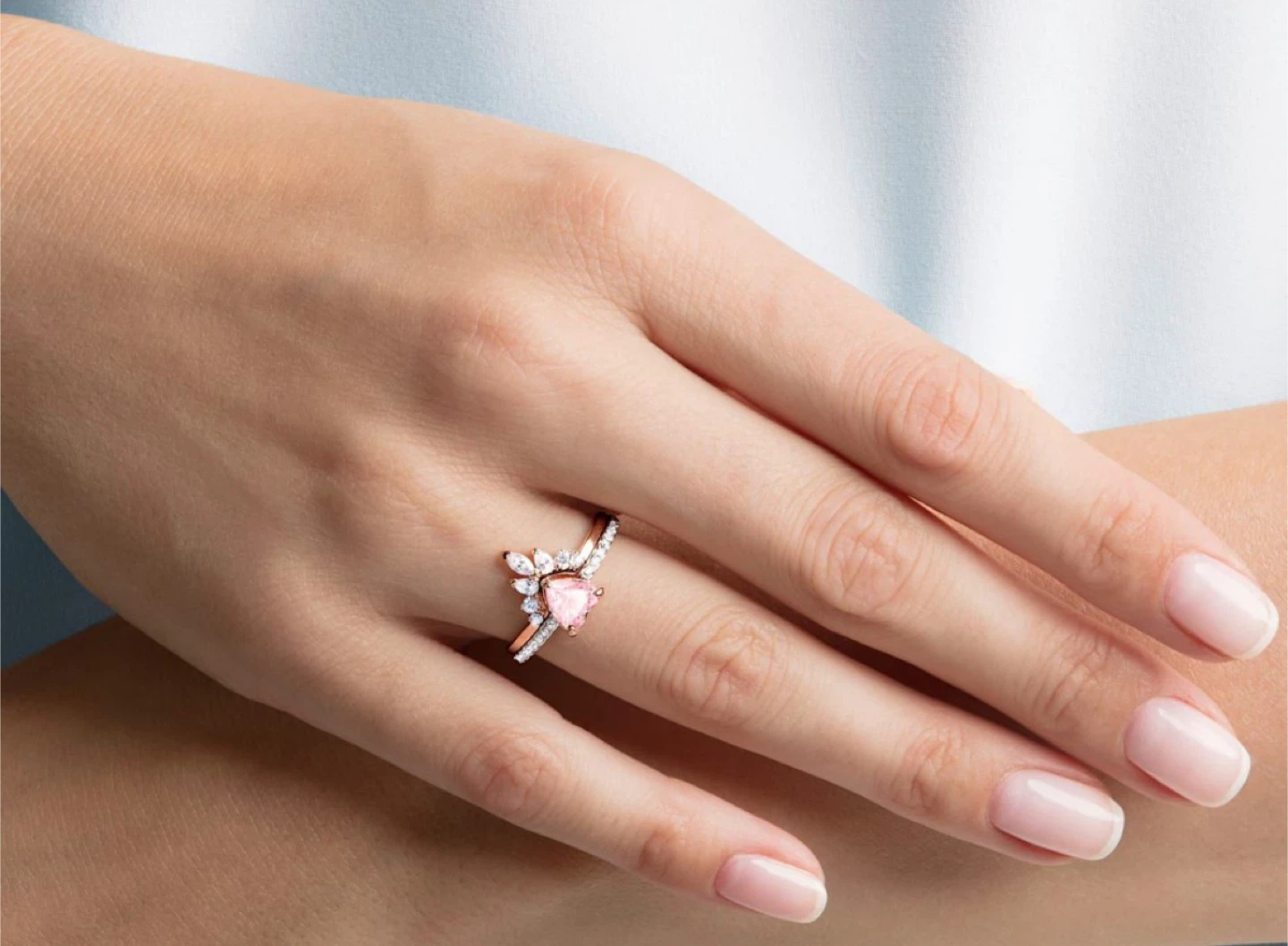 Swarovski Crystal and Rose Gold ring set - photo 2