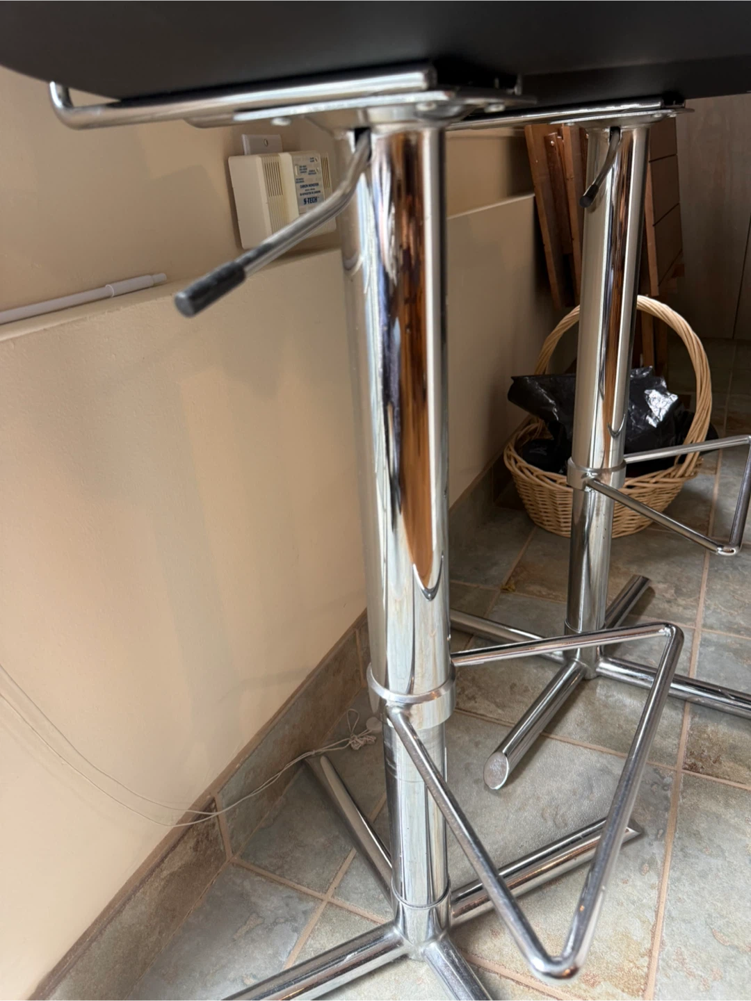 Black Adjustable Bar Stools (Set of 2)