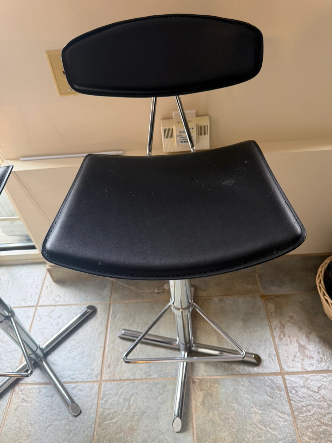 Black Adjustable Bar Stools (Set of 2) - photo 2