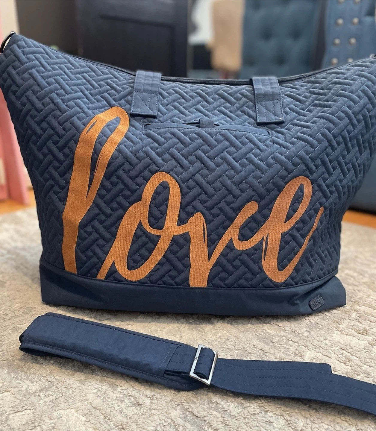 NEW LUG Aerial Love Legacy Collection Navy Blue XL Tote Carryon