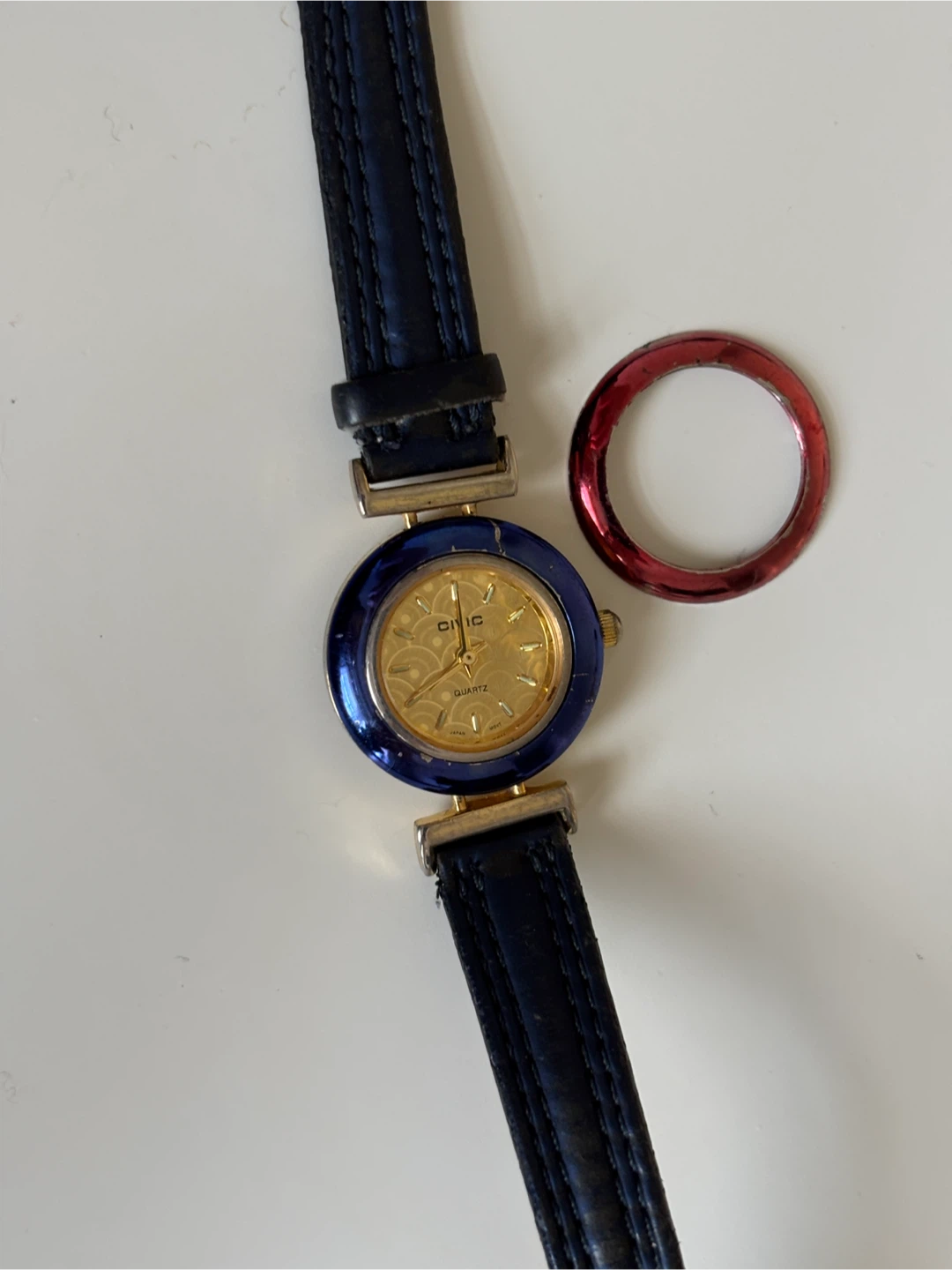 CHIC Quartz Women's Watch - Gold Tone with Blue Bezel - photo 2