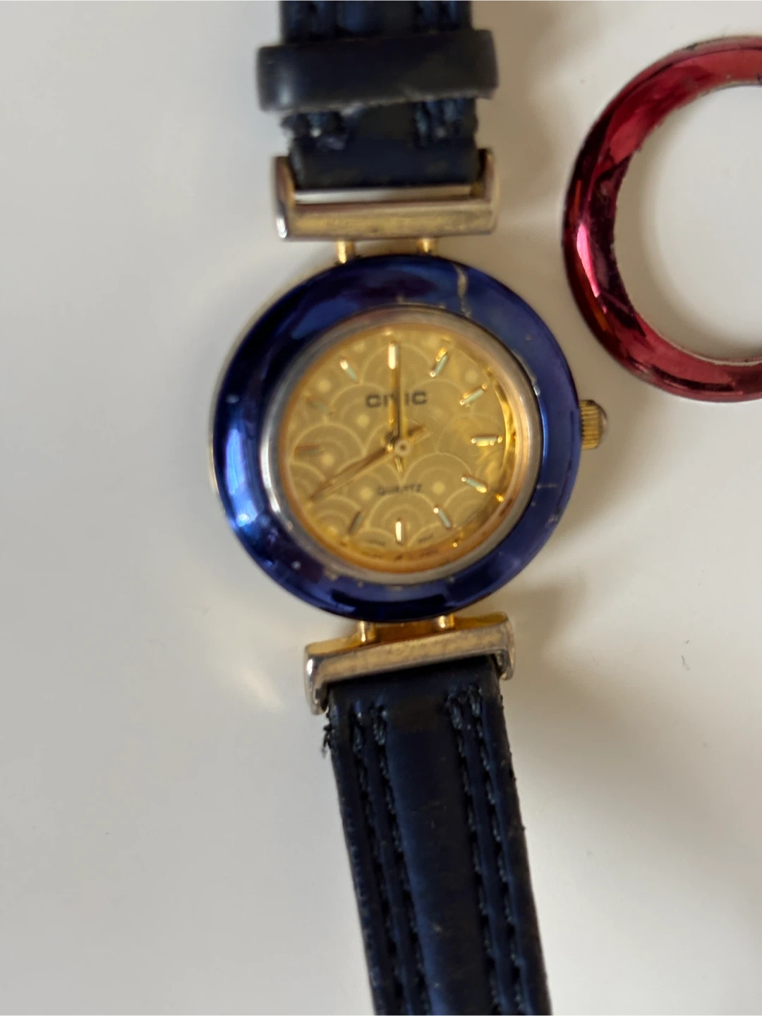 CHIC Quartz Women's Watch - Gold Tone with Blue Bezel - photo 3