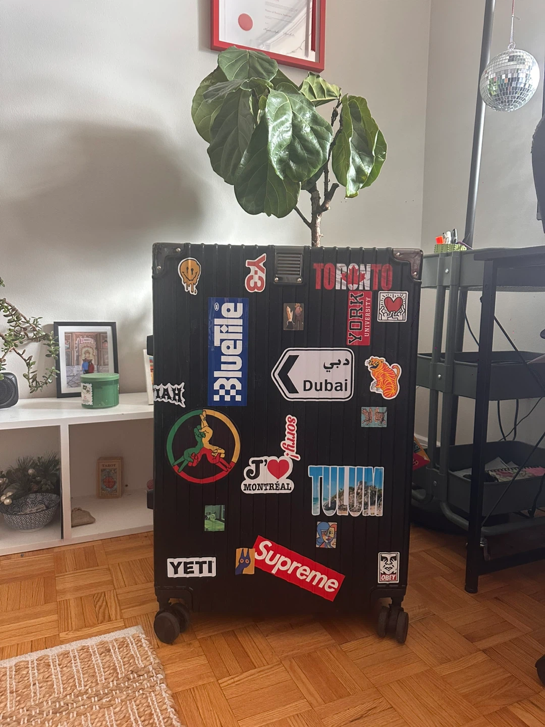 Black Suitcase with Stickers (Rimowa Inspired)