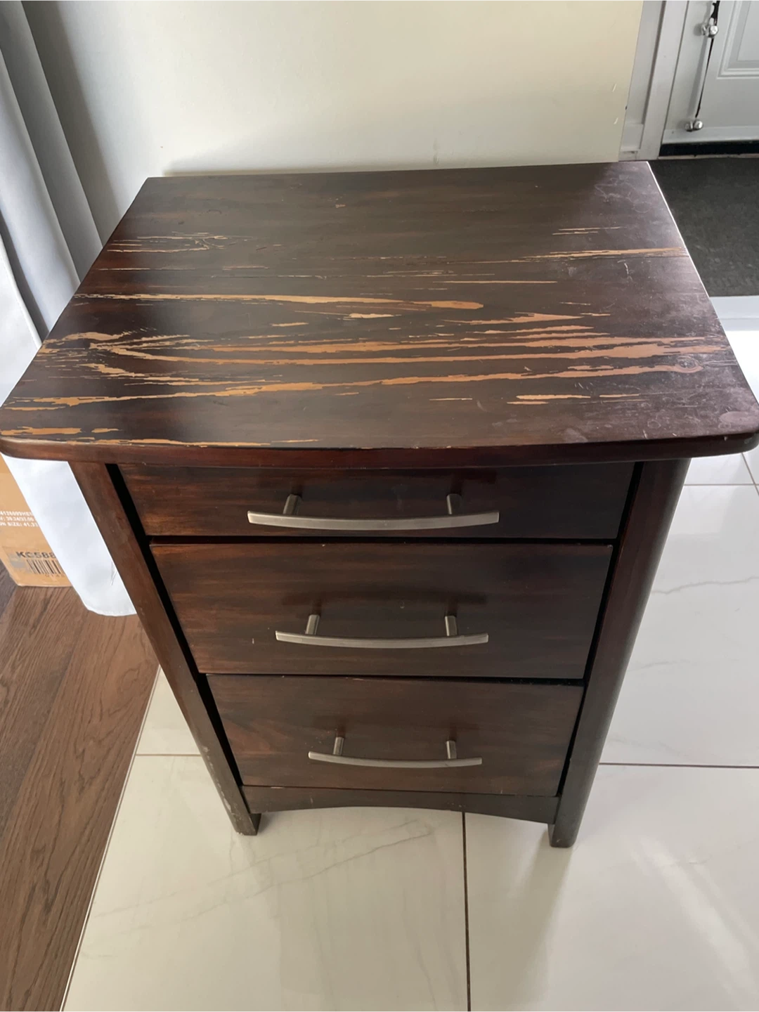 Wooden 3-Drawer Nightstand - photo 2