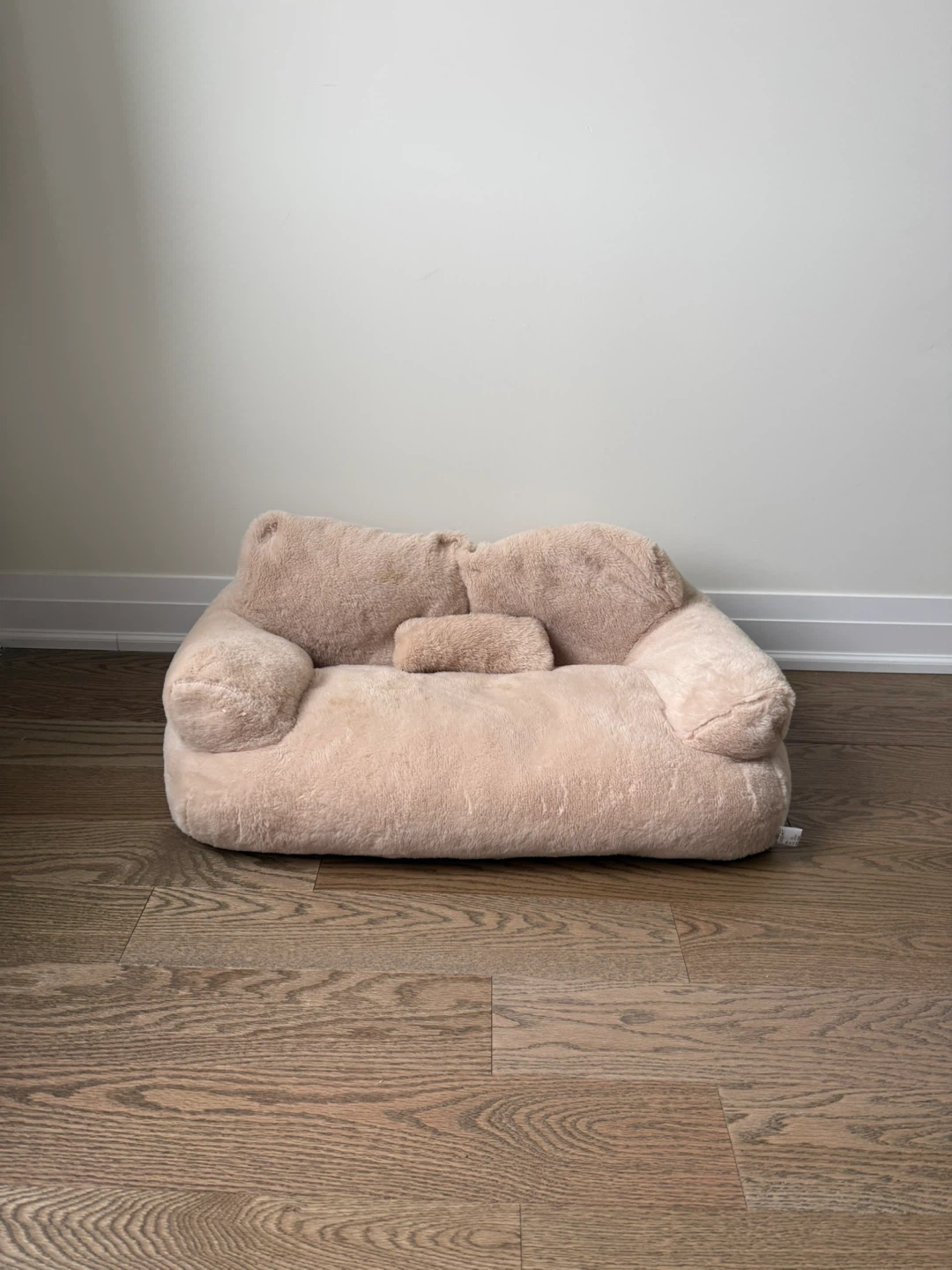 Plush Dog Bed Couch - Beige - Small to Medium - photo 2