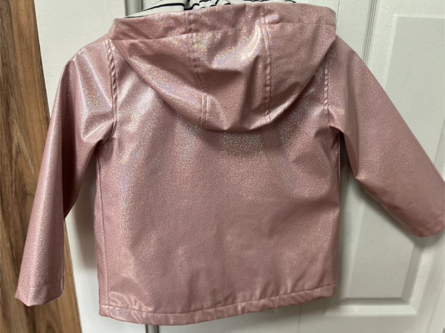Joe Fresh Toddler Girl's Pink Sparkle Rain Jacket Size 4 - photo 3