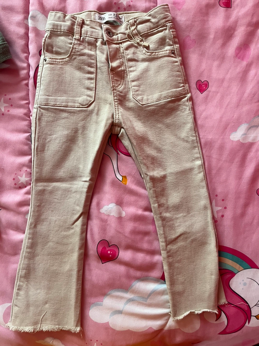 Zara Kids Beige Flare Jeans Size 3-4