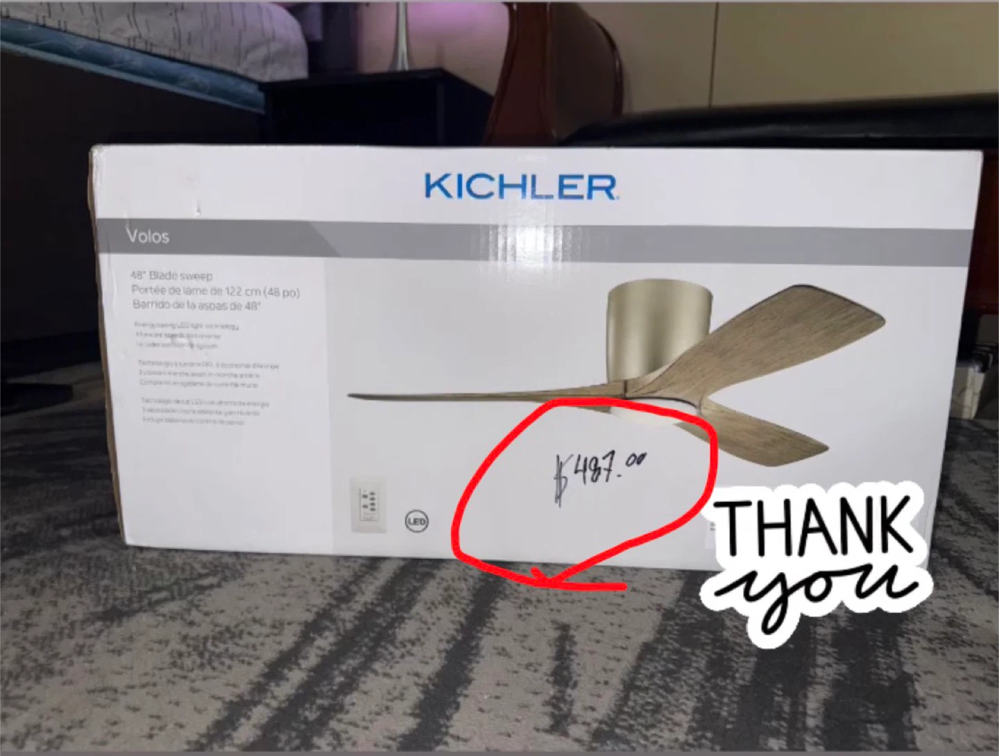 Kichler Volos 48" Blade Sweep Ceiling Fan