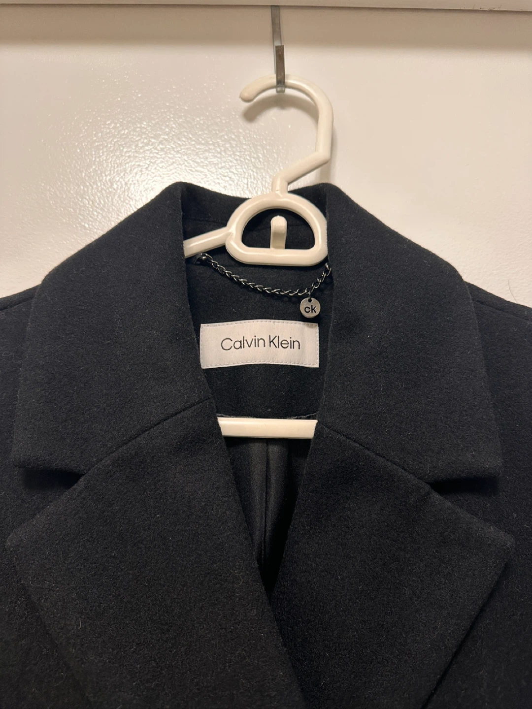 Calvin Klein Black Wool Blend Double Breasted Long Coat - photo 3