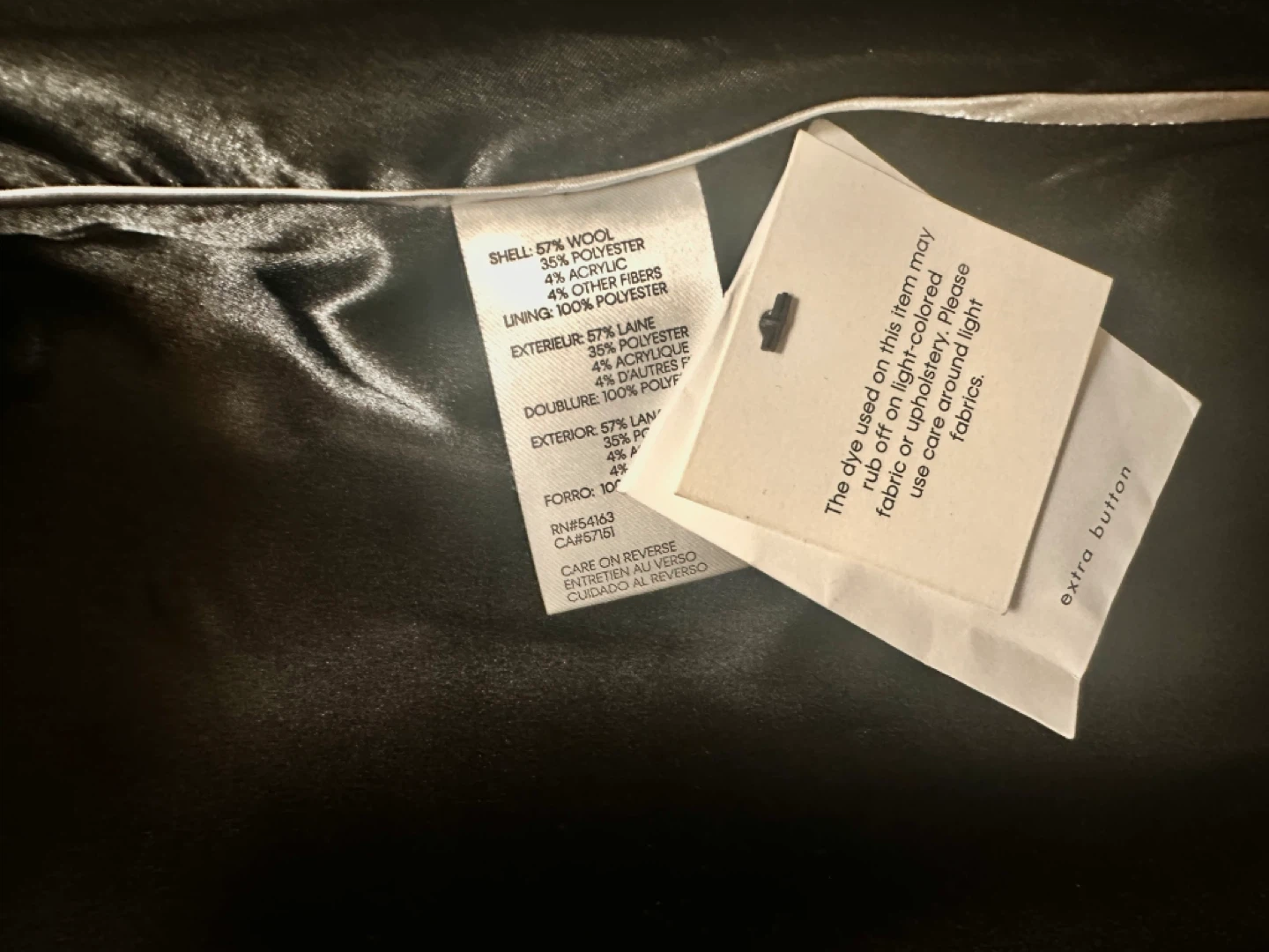 Calvin Klein Black Wool Blend Double Breasted Long Coat - photo 4