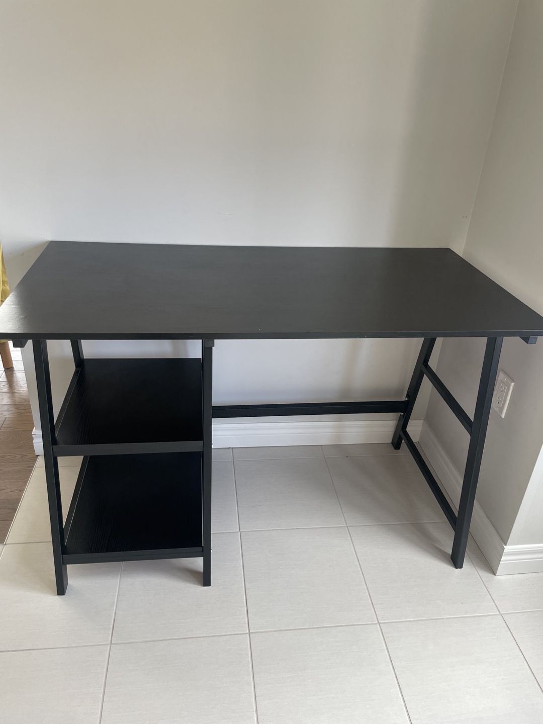 Black Desk with 2 Shelves - photo 2