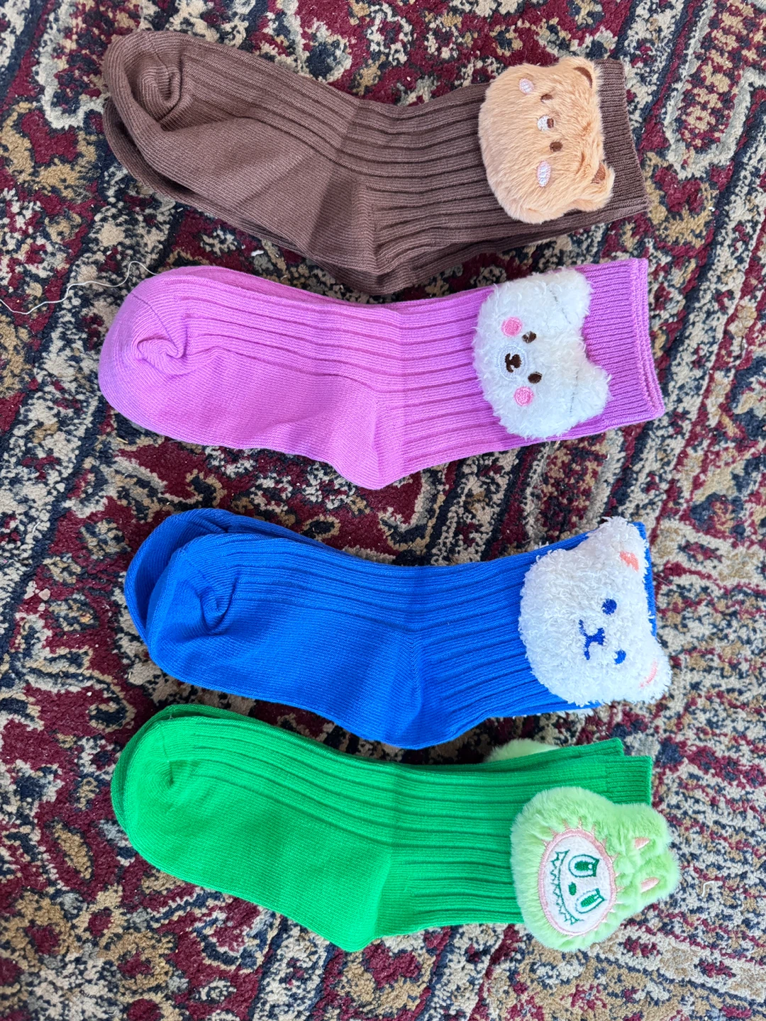 Cute Crew Socks with Animal Designs Set of 4 3-6y