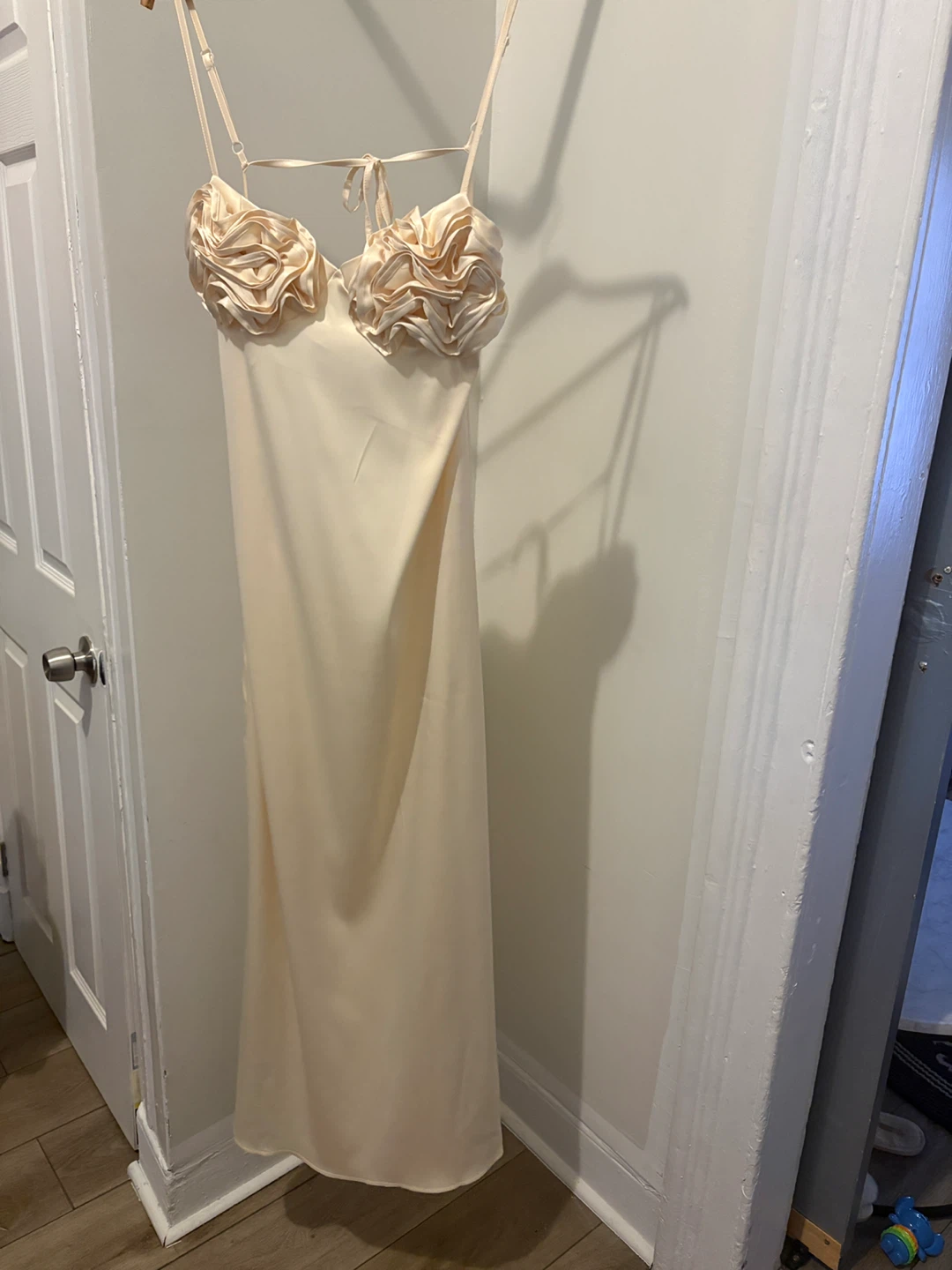 Satin Maxi Dress with Floral Bust - photo 2