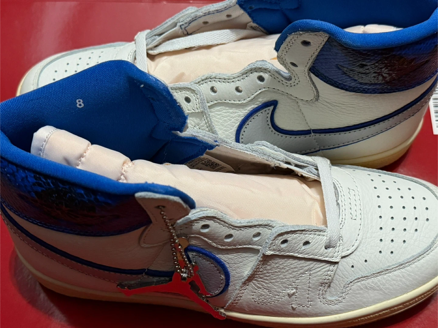 Awake NY x Air Jordan 1 High "Black Royal" Sneakers. No box