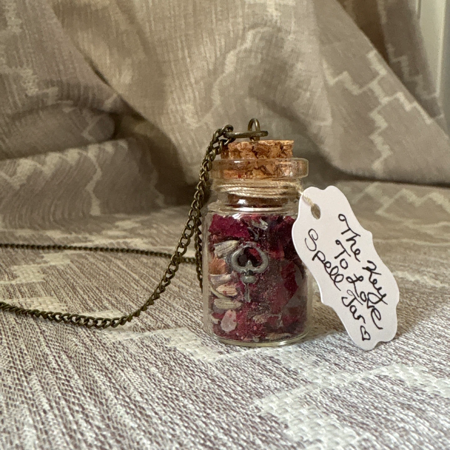 The Key to Love Spell Jar Necklace