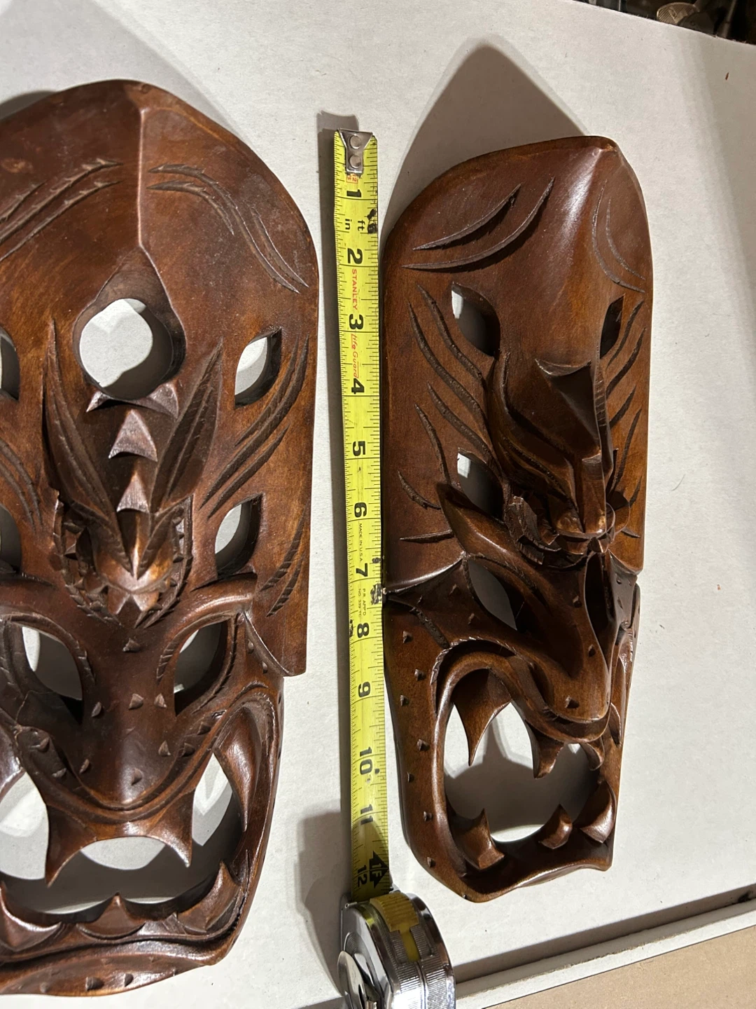 Set of 2 Carved Wooden Masks - photo 2
