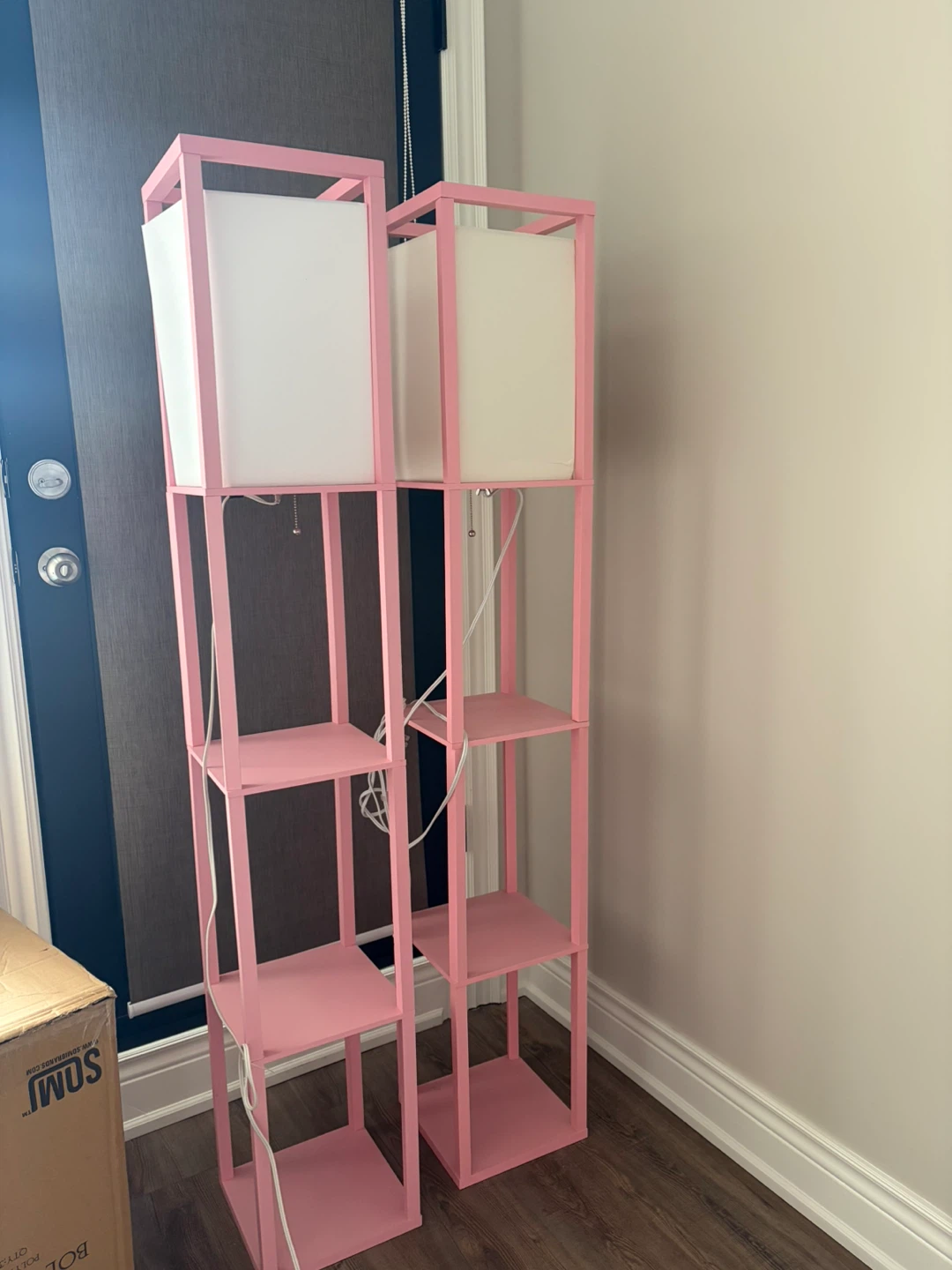 2 Pink Floor Lamp with Shelves - photo 2