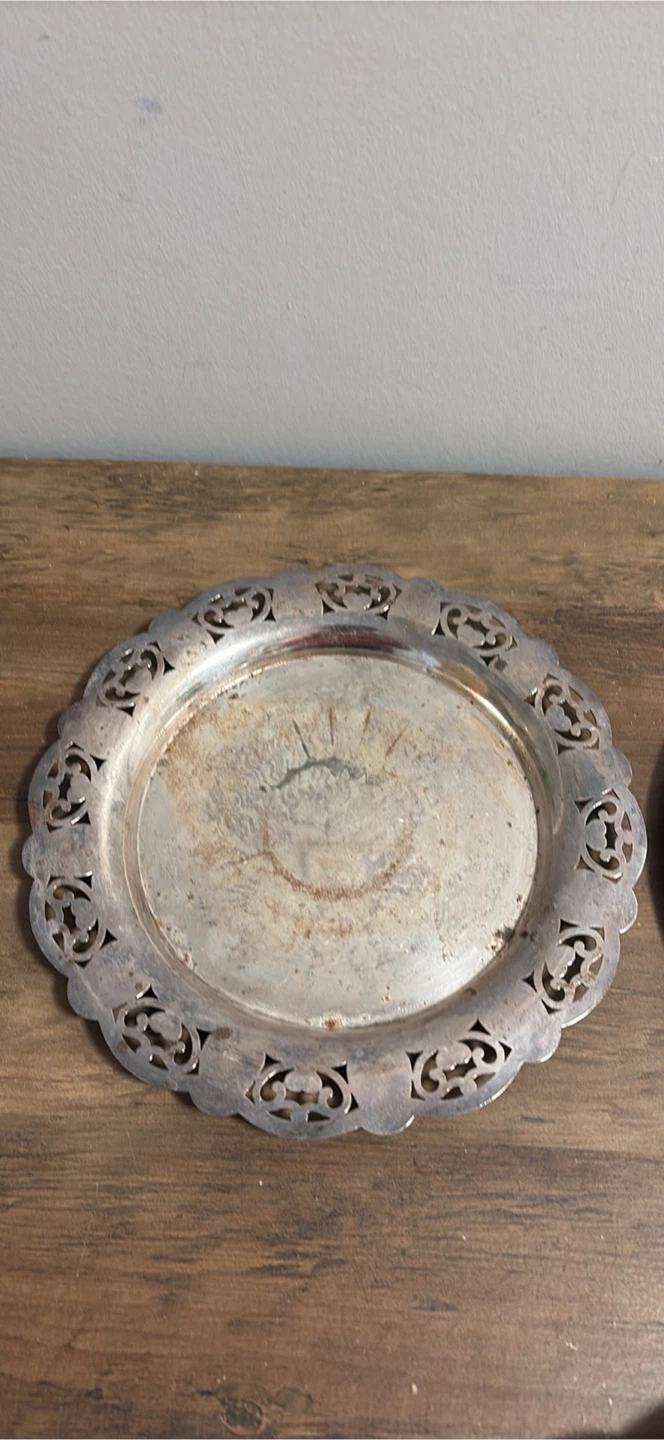 Set of 3 Silver-Plated Trays and Decorative Items - photo 2