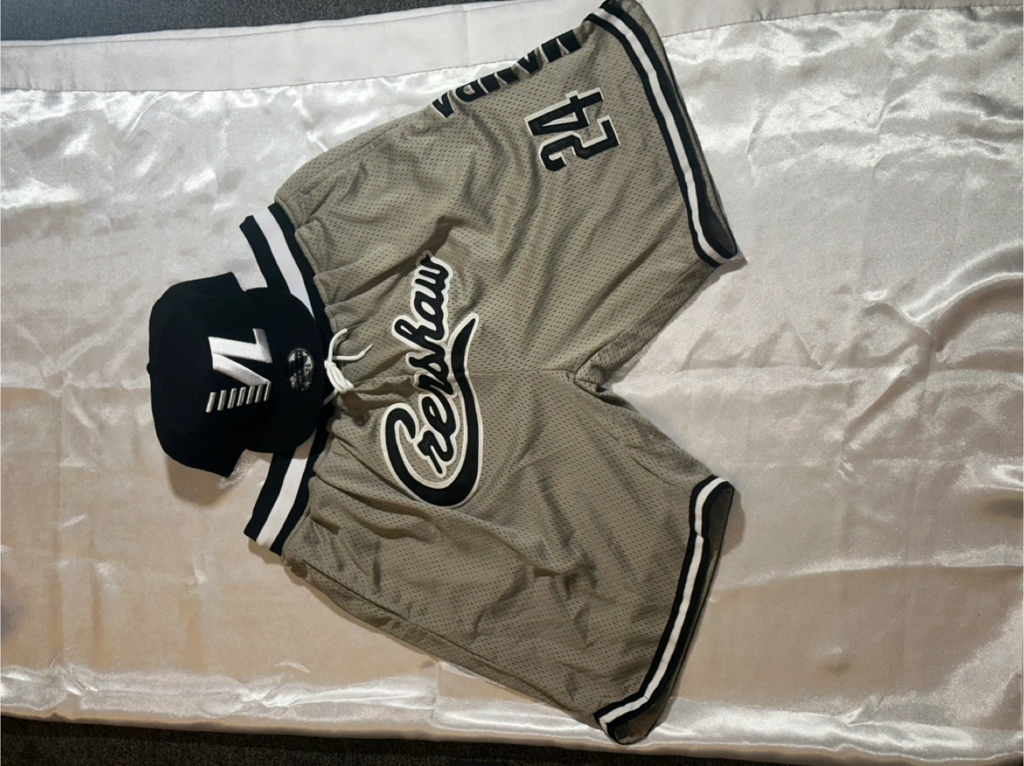 Crenshaw 24 Basketball Shorts and Black Cap