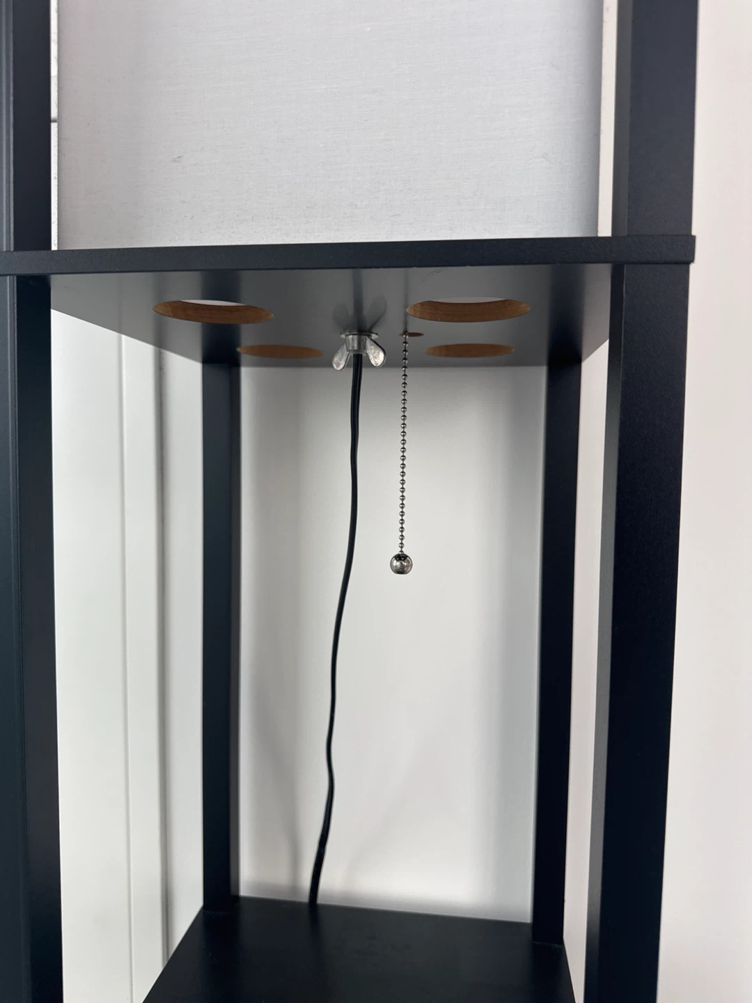 Black Floor Lamp with Shelves - photo 2
