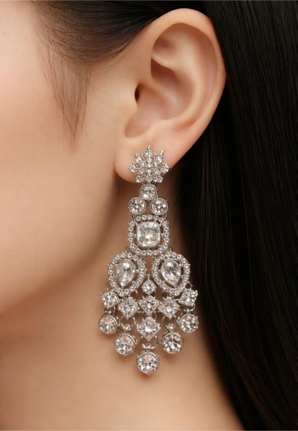 Rhinestone bridal Necklace and Earring Set - photo 3