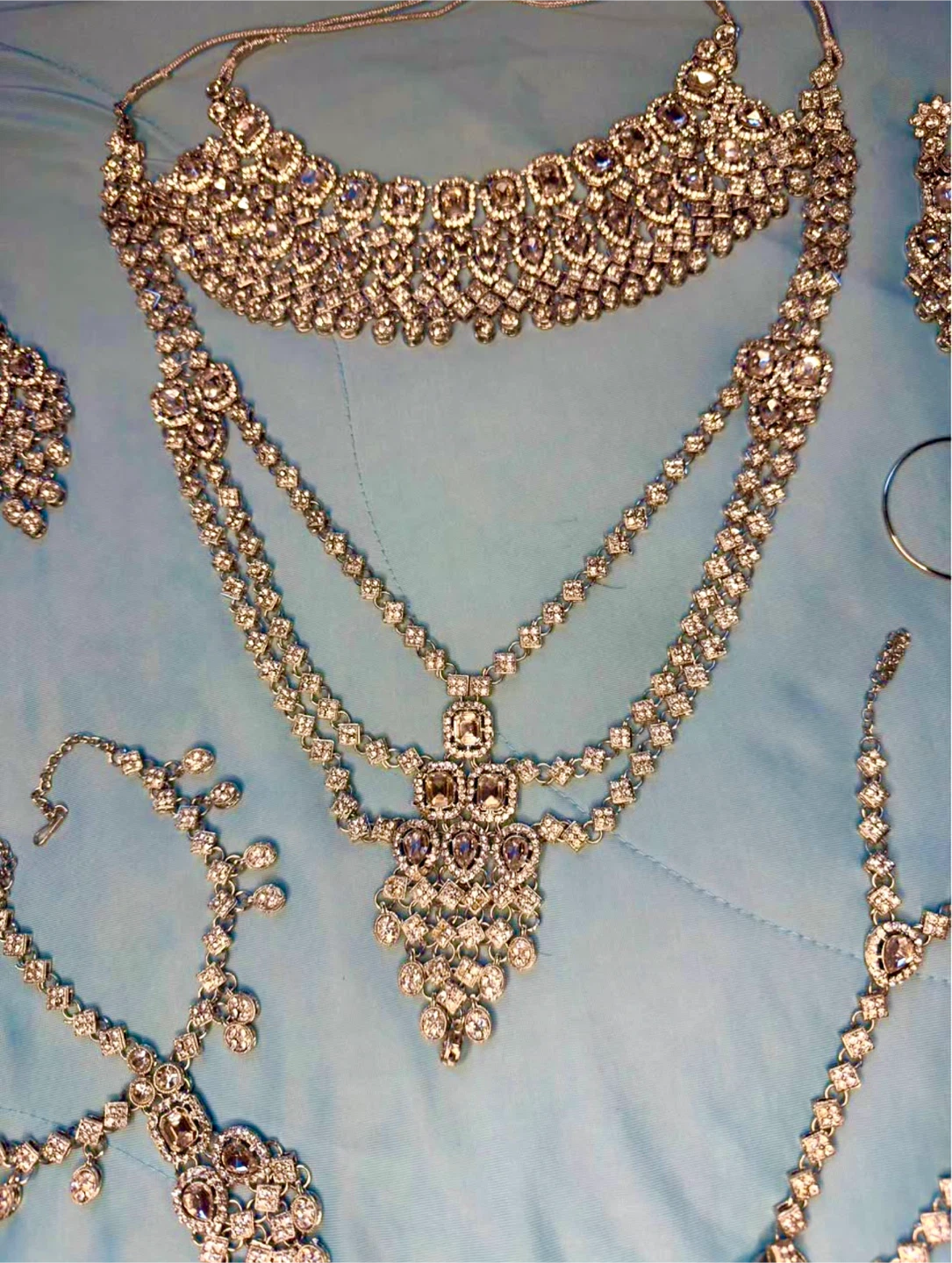 Rhinestone bridal Necklace and Earring Set