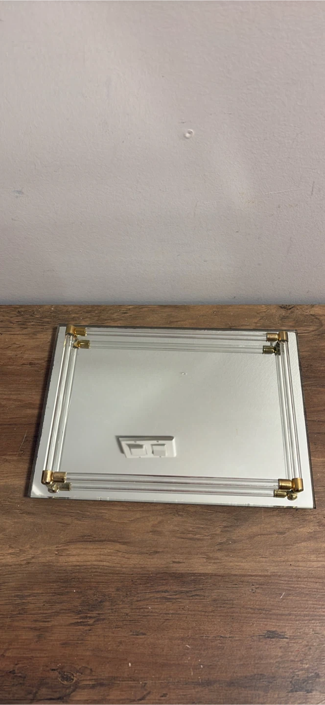 Decorative Mirror Tray with Gold Accents - photo 3