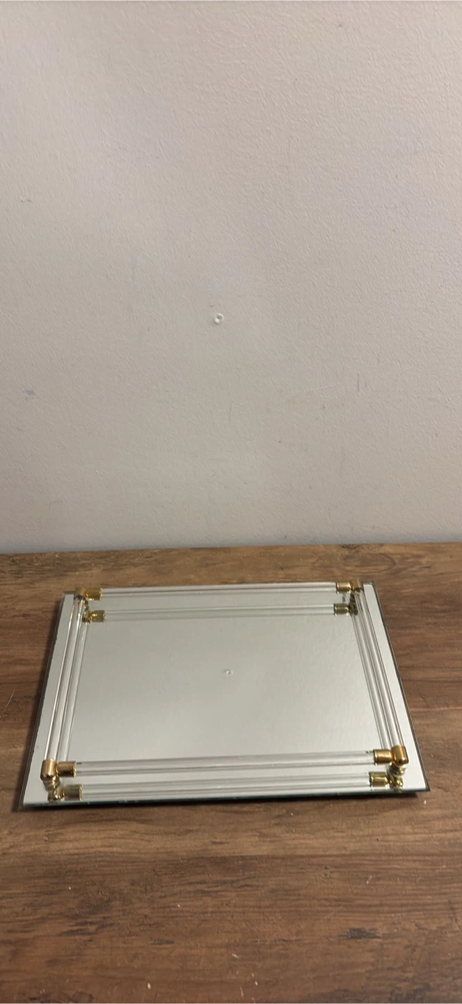Decorative Mirror Tray with Gold Accents - photo 5