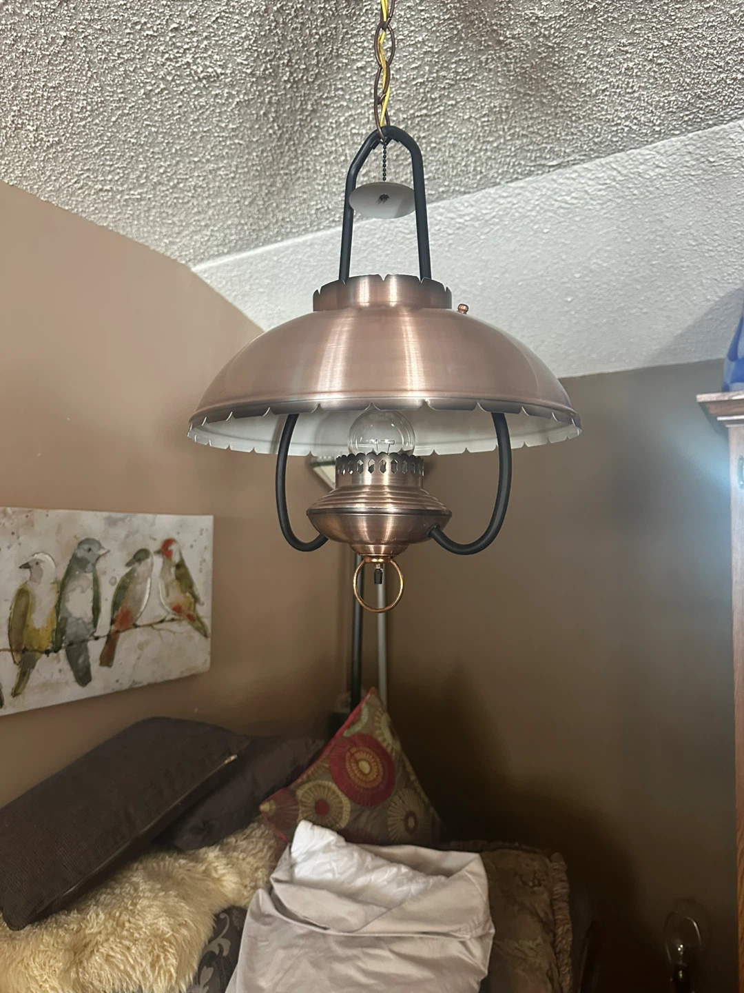 Antique Copper Finish Hanging Lamp