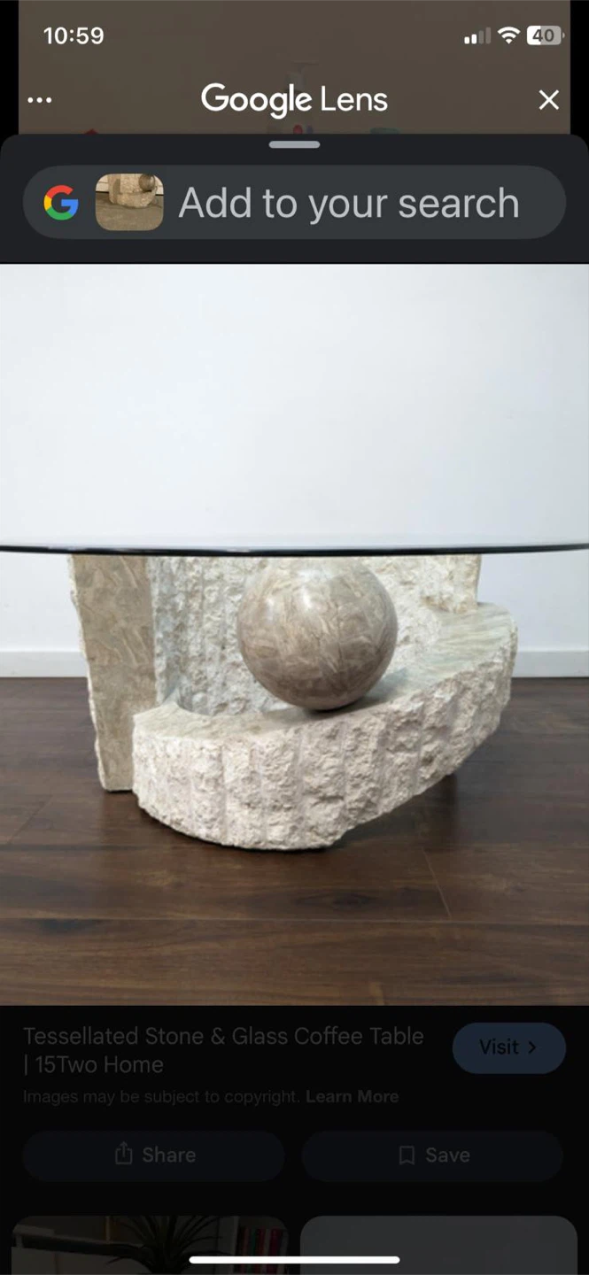 3 Tessellated Stone & Glass Coffee Table