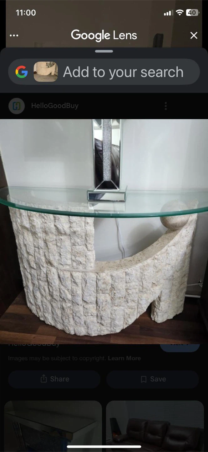 3 Tessellated Stone & Glass Coffee Table - photo 2