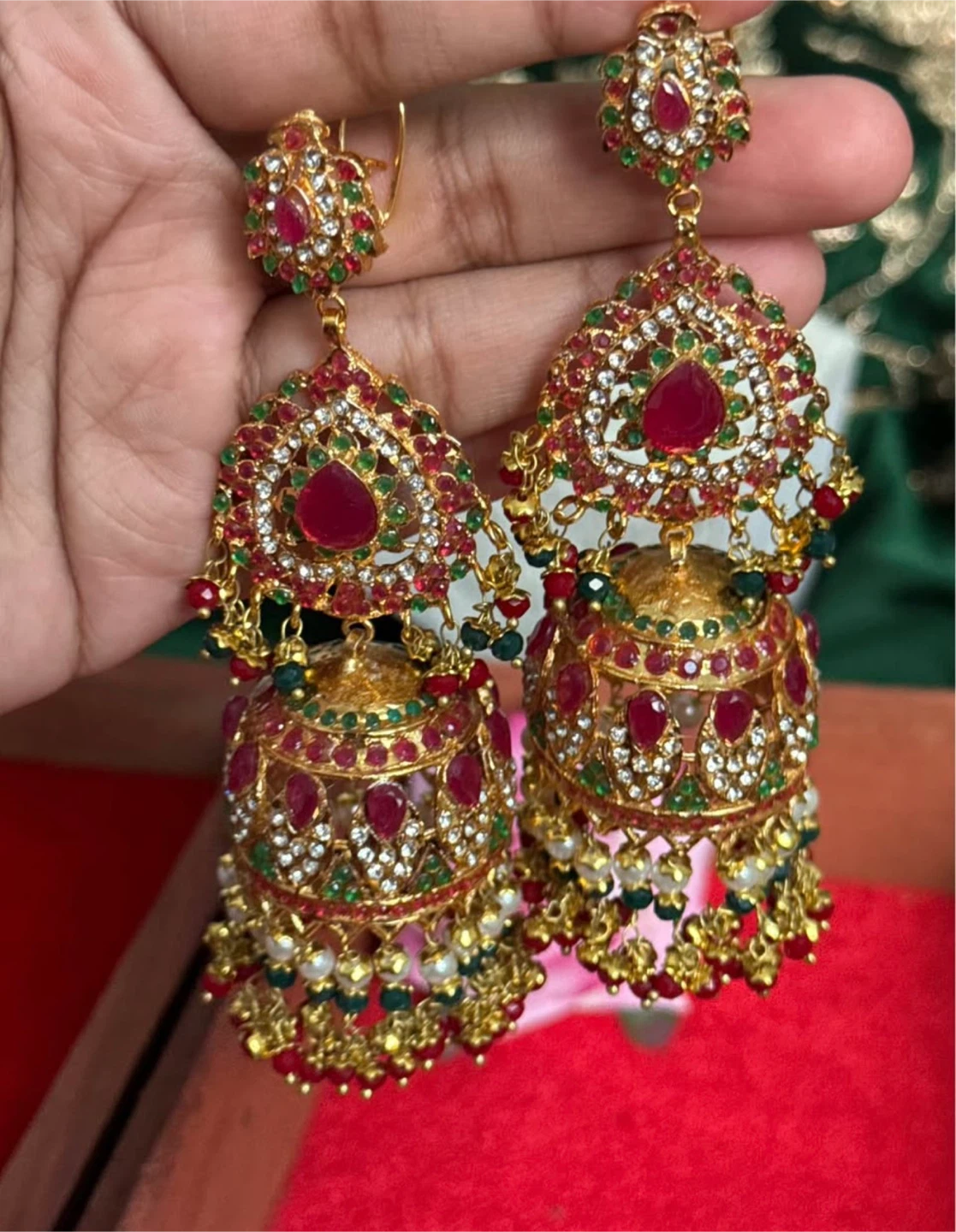 Pakistani earrings Large Gold Jhumka