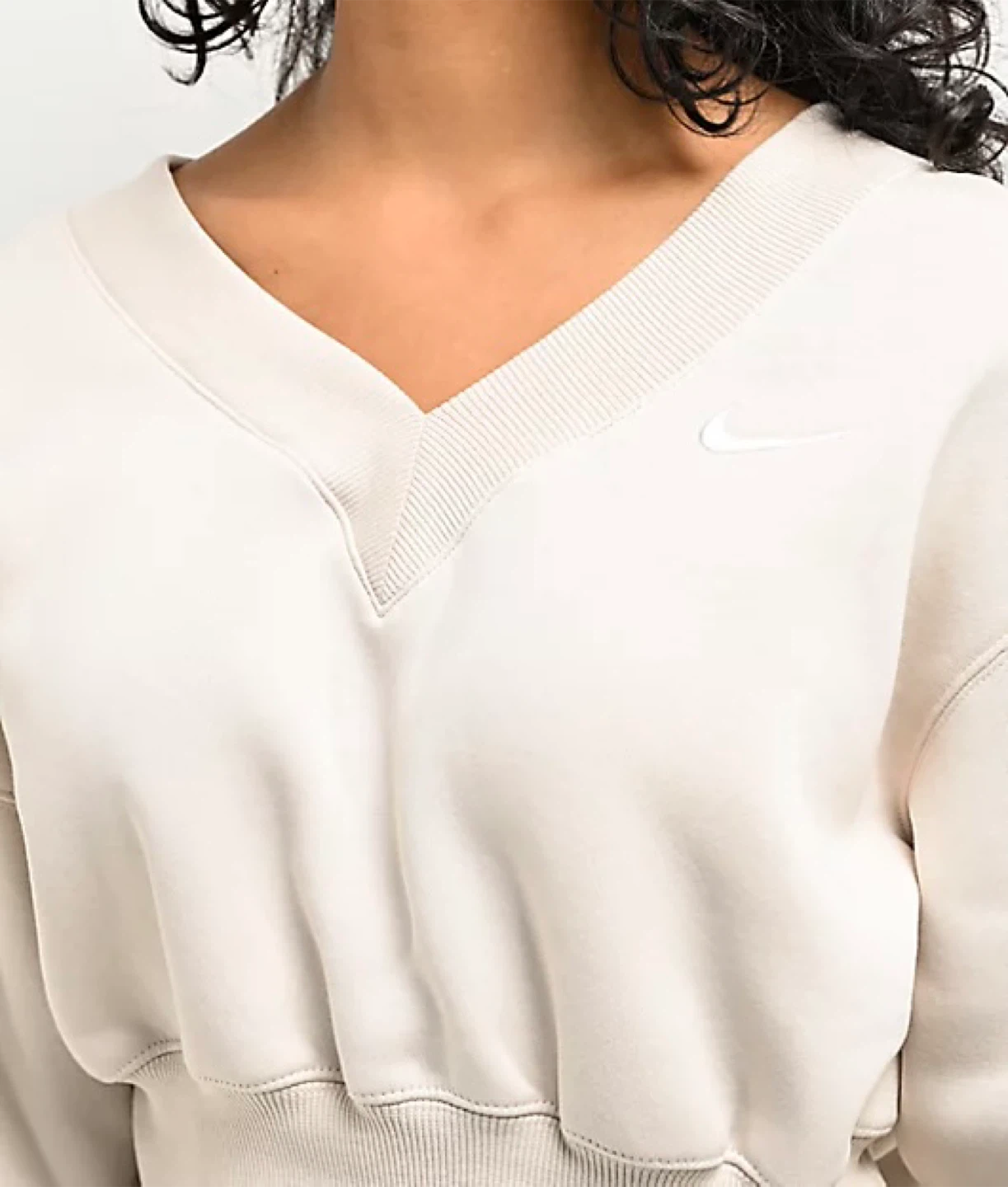 Nike cream V-neck cropped sweatshirt - photo 3