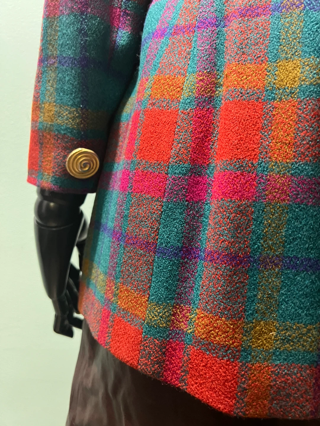 JONES NEW YORK VINTAGE Wool Multicolor Plaid Classic Blazer sz 6 - photo 5