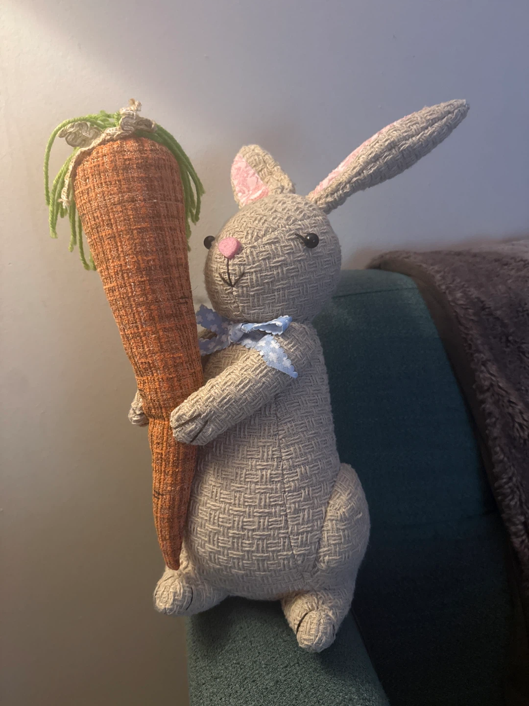 Easter Bunny Plush with Carrot Decoration