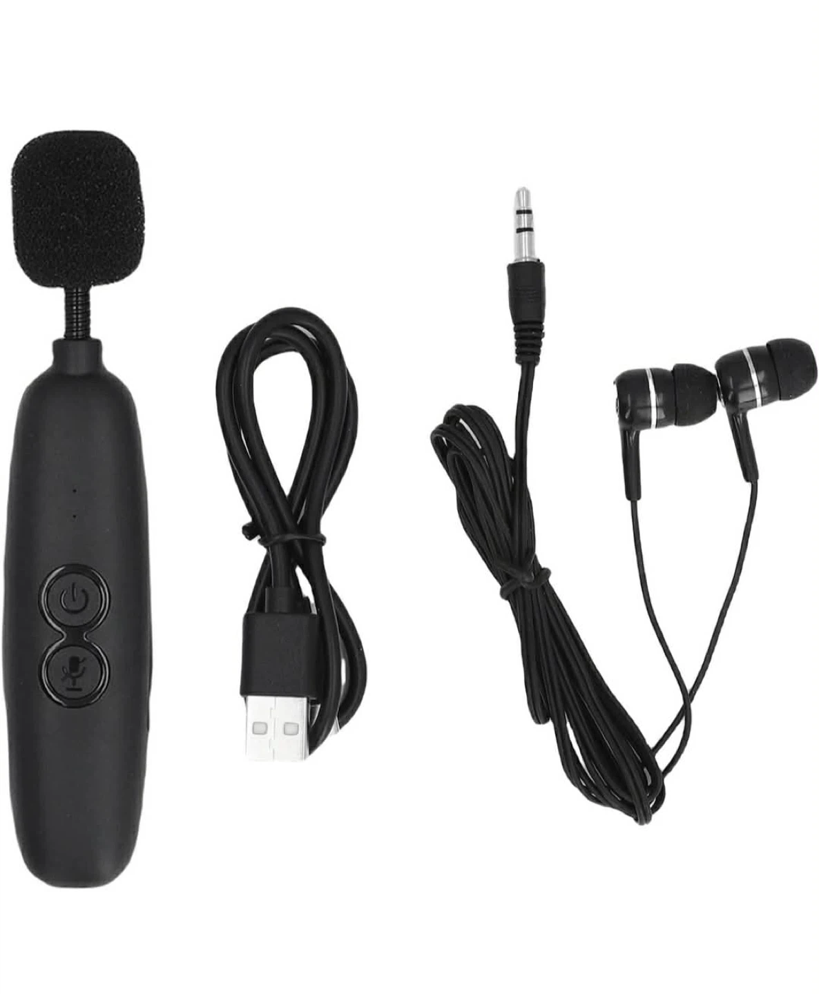 Black Lavalier Microphone with Earphones - photo 5