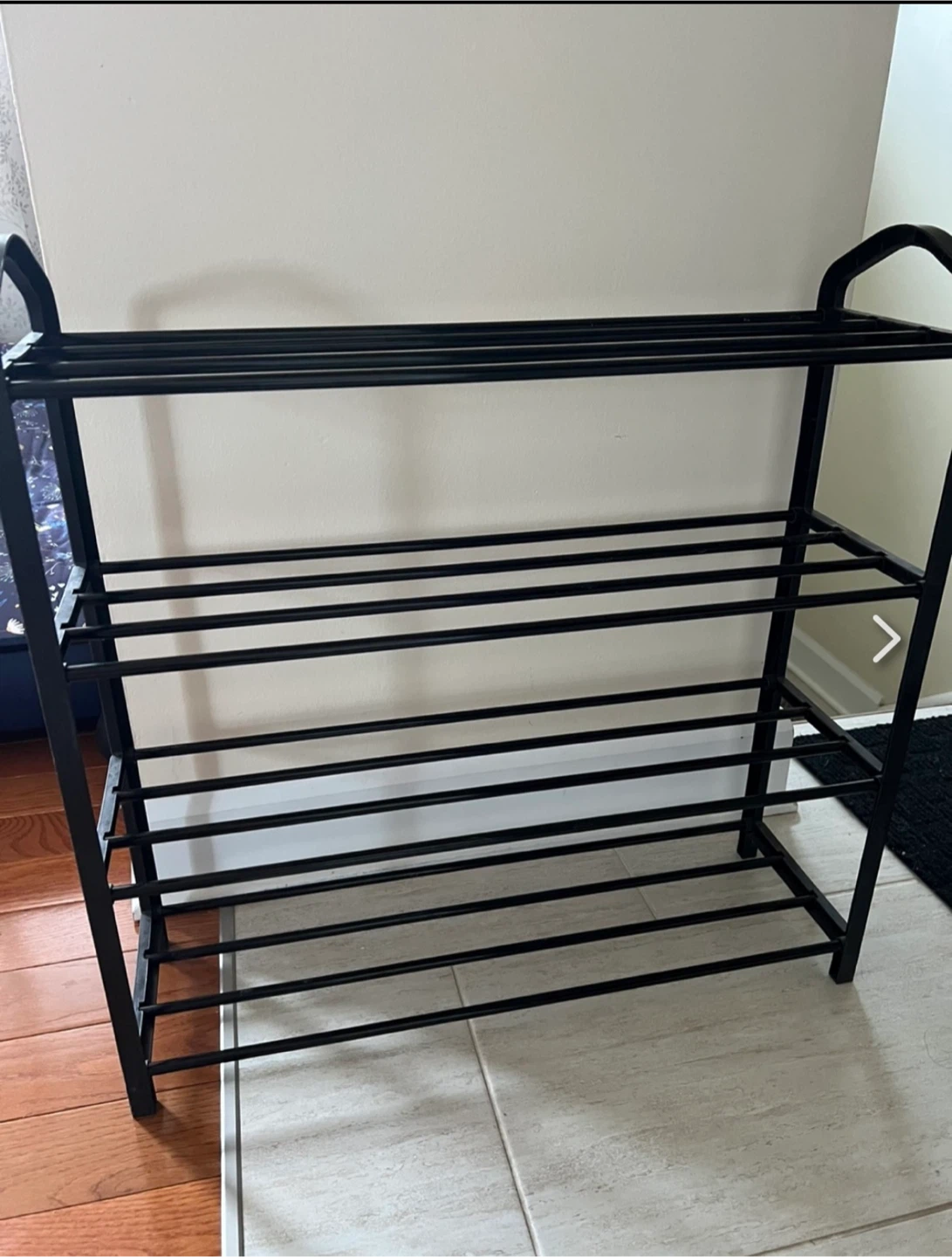 Black 4-Tier Shoe Rack