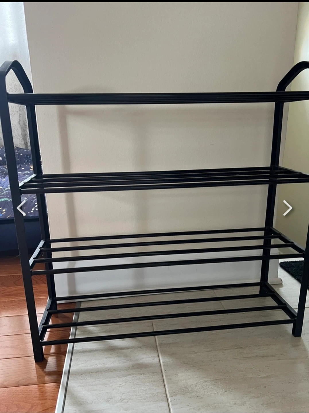 Black 4-Tier Shoe Rack - photo 2