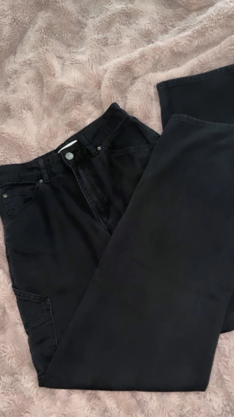 H&M black carpenter pants size 0
