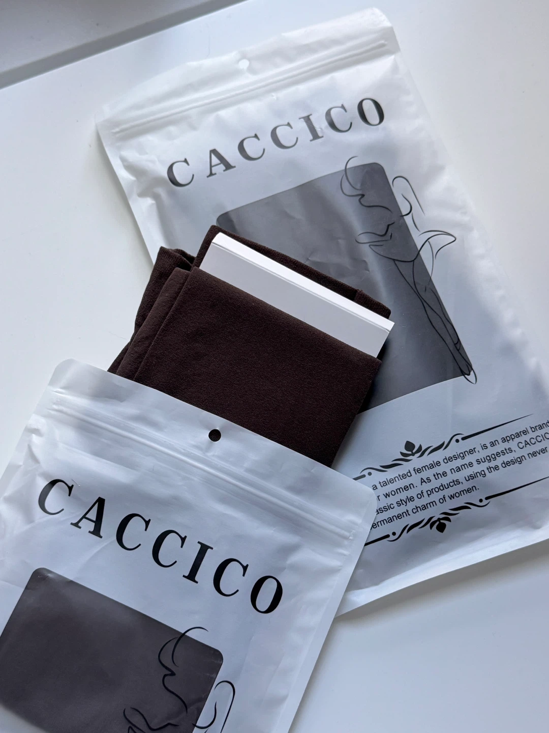 2 pc NEW Caccico Women's Tights - Black & Coffee - Size XS-S