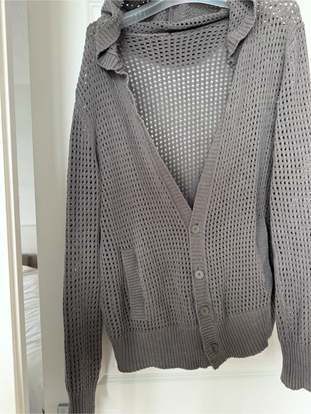 T by Alexander Wang Grey Hooded Cardigan