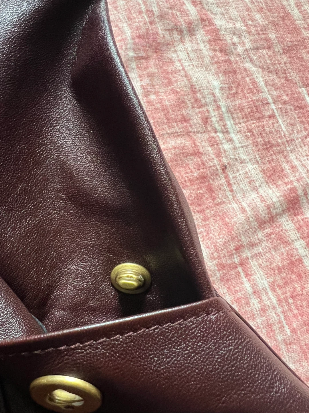 NEW COACH Espresso Lamb Leather Snap Front Button Midi Skirt 0 - photo 3